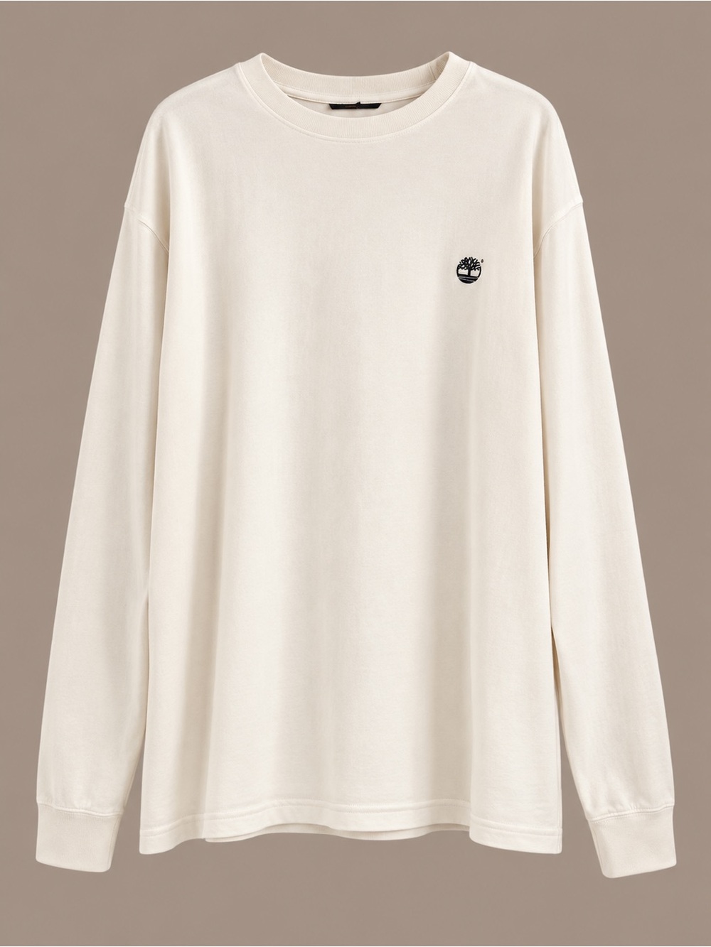 Timberland Men’s Cream Long-Sleeve Logo thermal